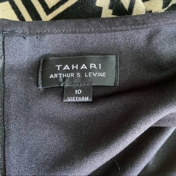 Tahari Aztec Ponte dress black and Ivory size 10 - Picture 6 of 8
